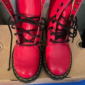 Dr. Martens Red patent boot